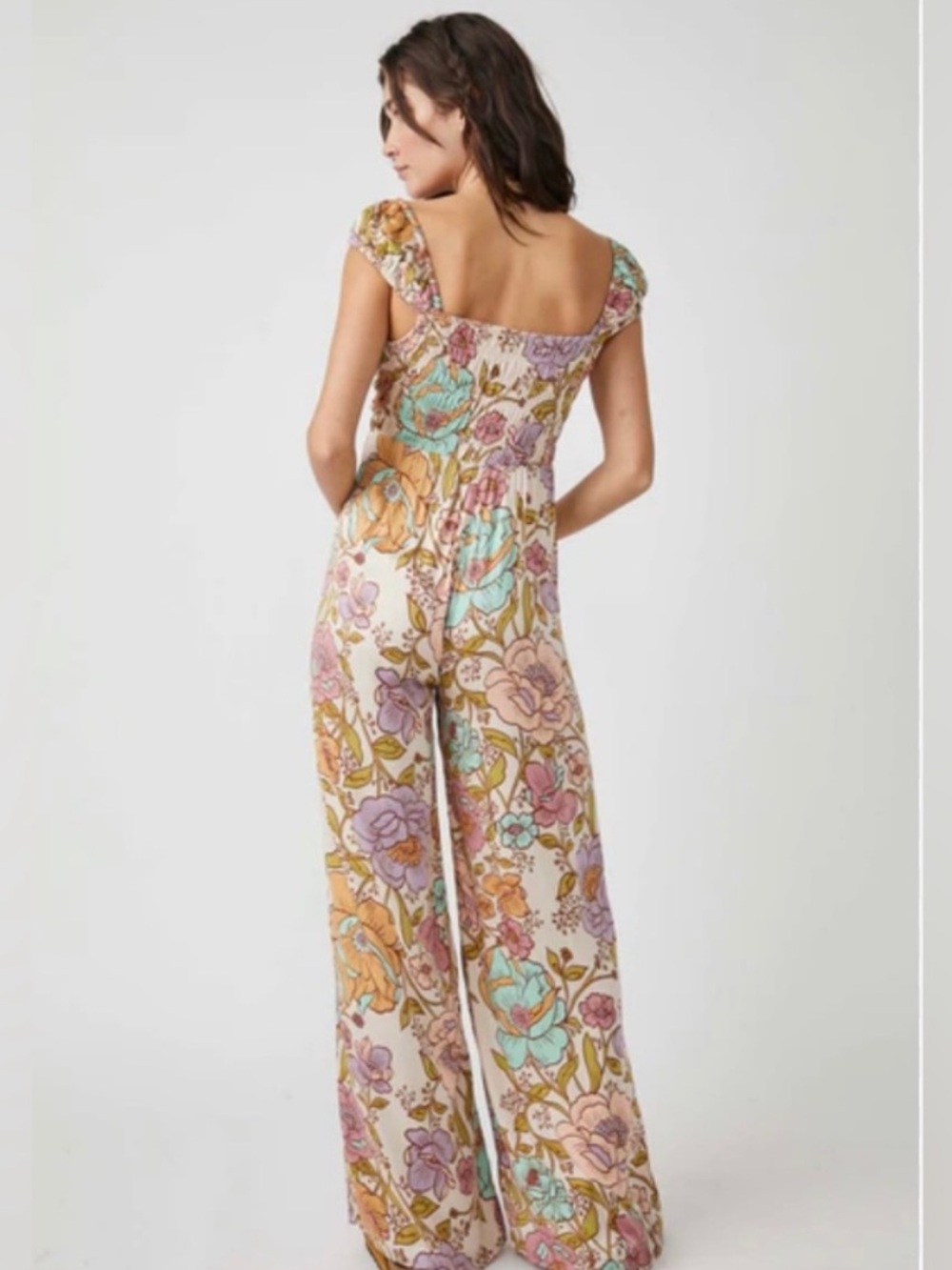 Free People Rolling Hills Wide Leg Floral Jumpsuit - Picture 3 of 8